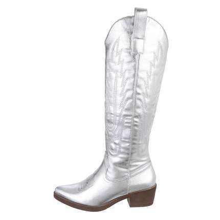 Damen Western- & Bikerboots - silver Gr. 40