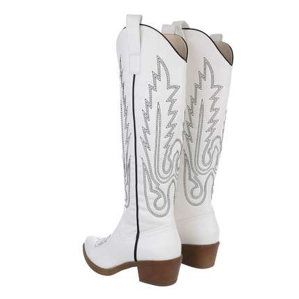 Damen Western- & Bikerboots - white