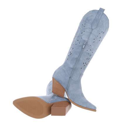 Damen Western- & Bikerboots - bluesuede