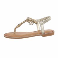 Damen Flache Sandalen - gold