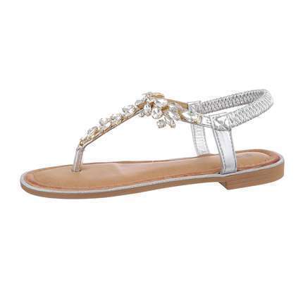 Damen Flache Sandalen - silver