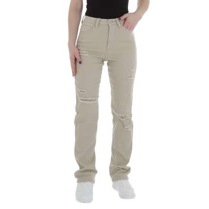 Damen High Waist Jeans von Laulia Gr. S/36 - beige