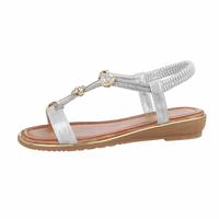 Damen Flache Sandalen - silver