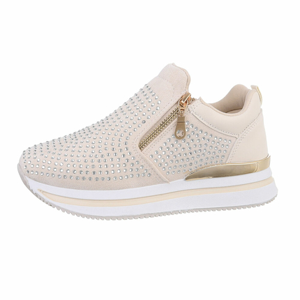 Damen Low-Sneakers - beige Gr. 38