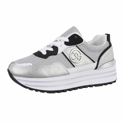 Damen Low-Sneakers - silver - 12 Paar