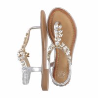 Damen Flache Sandalen - silver