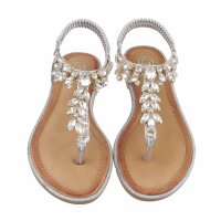 Damen Flache Sandalen - silver