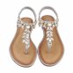 Damen Flache Sandalen - silver