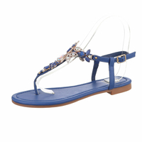 Damen Flache Sandalen - blue