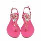 Damen Flache Sandalen - fushia