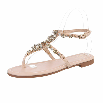 Damen Flache Sandalen - beige - 12 Paar