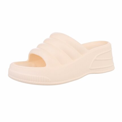 Damen Pantoletten - beige Gr. 36