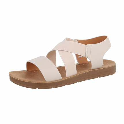 Damen Flache Sandalen - beige