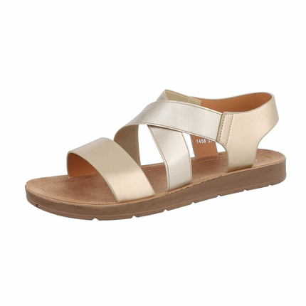 Damen Flache Sandalen - gold