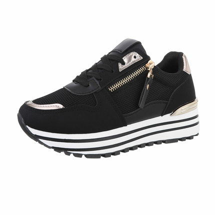 Damen Keilabsatz-Sneakers - black Gr. 37