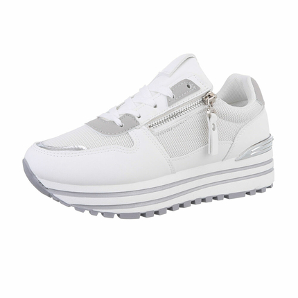 Damen Keilabsatz-Sneakers - white Gr. 36