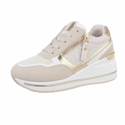 Damen Keilabsatz-Sneakers - beige