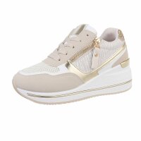 Damen Keilabsatz-Sneakers - beige