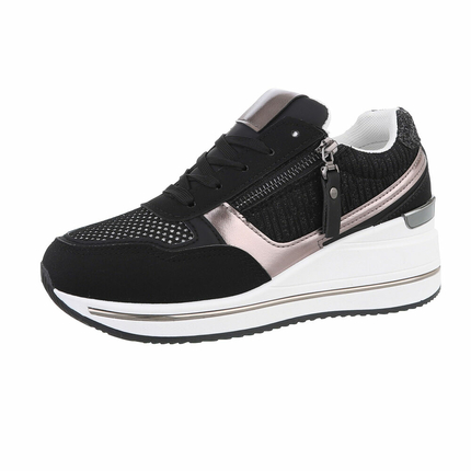 Damen Keilabsatz-Sneakers - black Gr. 36