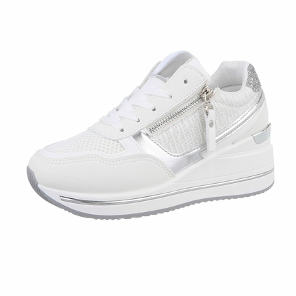 Damen Keilabsatz-Sneakers - white - 12 Paar