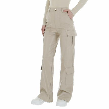 Damen Hose in Lederoptik von Emma&Ashley - beige