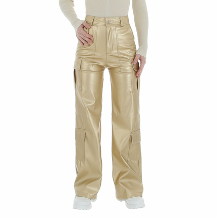 Damen Hose in Lederoptik von Emma&Ashley - golden