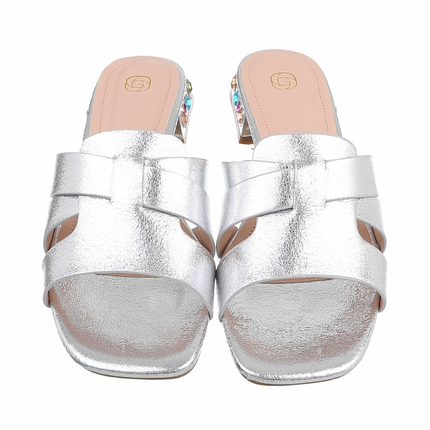 Damen Flache Sandalen - silver