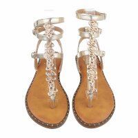 Damen Flache Sandalen - gold