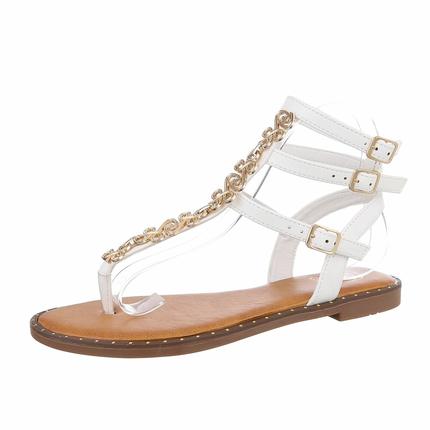 Damen Flache Sandalen - white Gr. 38