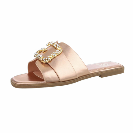 Damen Flache Sandalen - champagne