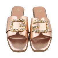 Damen Flache Sandalen - champagne