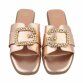 Damen Flache Sandalen - champagne