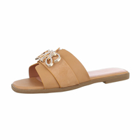 Damen Flache Sandalen - camel