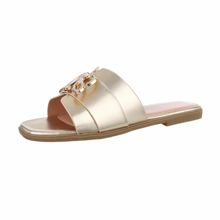 Damen Flache Sandalen - gold