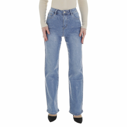 Damen High Waist Jeans von Laulia Gr. XL/42 - blue