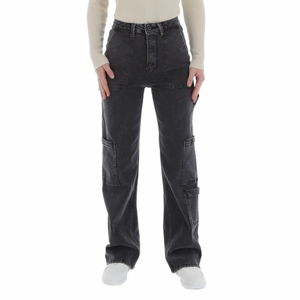 Damen High Waist Jeans von Laulia Gr. XL/42 - black