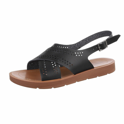 Damen Flache Sandalen - black