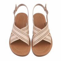 Damen Flache Sandalen - ltbeige