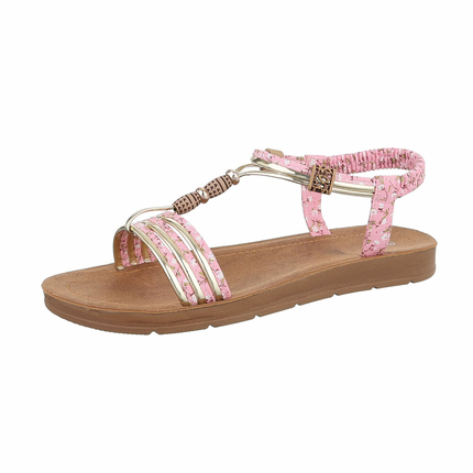 Damen Flache Sandalen - pink