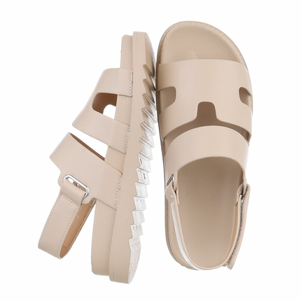 Damen Pantoletten - beige