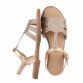 Damen Flache Sandalen - champagne