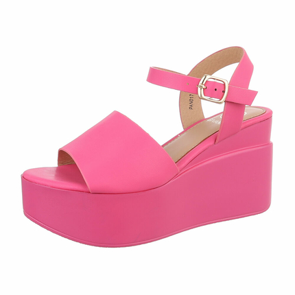 Damen Keilsandaletten - fuchsia Gr. 41