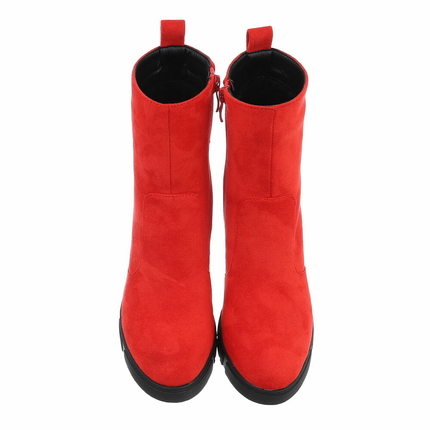 Damen High-Heel Stiefeletten - red