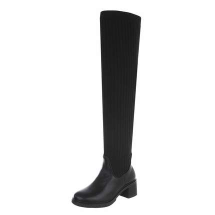 Damen Overknee-Stiefel - black Gr. 39