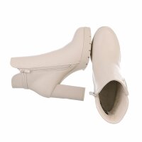 Damen High-Heel Stiefeletten - beige