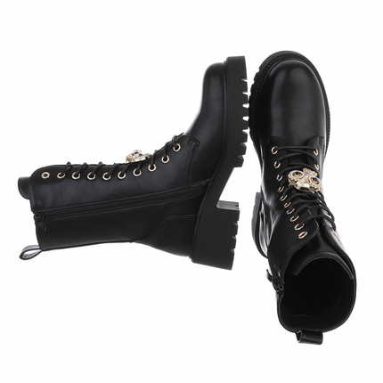 Damen Schnrstiefeletten - blackpu