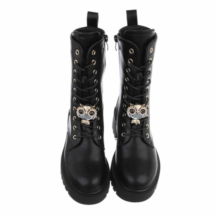 Damen Schnrstiefeletten - blackpu
