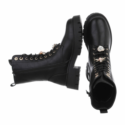 Damen Schnrstiefeletten - blackpu
