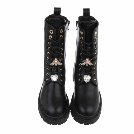 Damen Schnrstiefeletten - blackpu