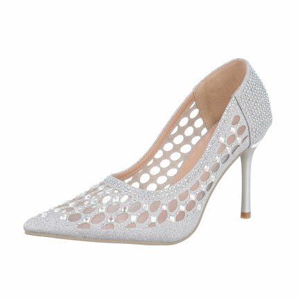Damen High-Heel Pumps - silver Gr. 39